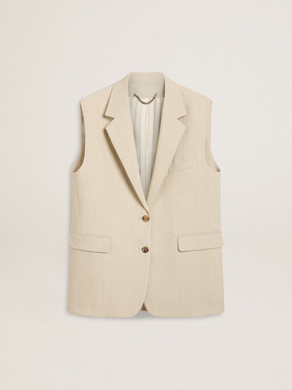Golden Goose Women's khaki wool blend vest jacket