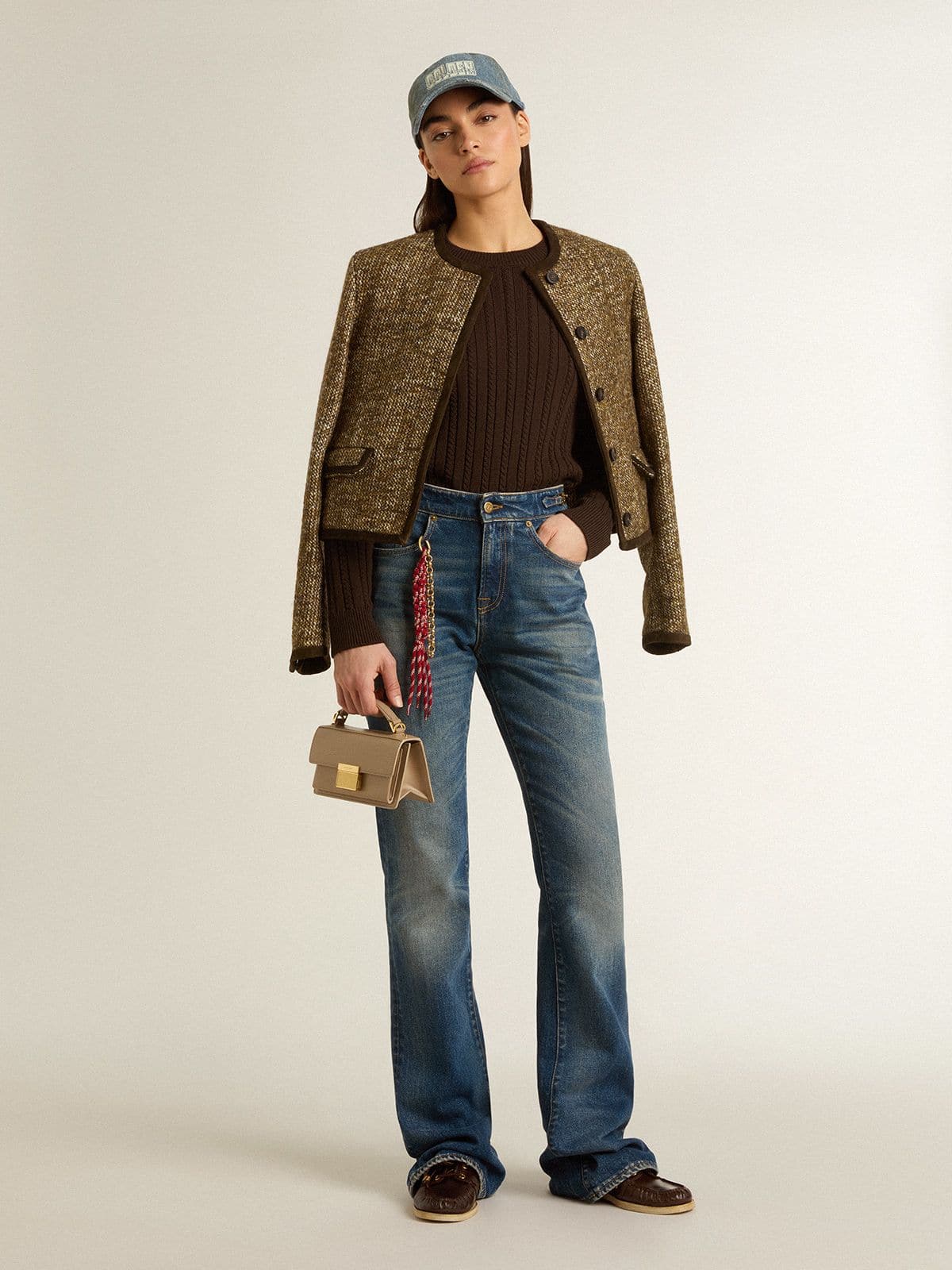 Golden Goose Women's crew-neck sweater in wool blend with gold buttons