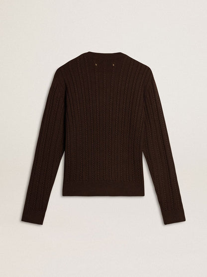 Golden Goose Women's crew-neck sweater in wool blend with gold buttons