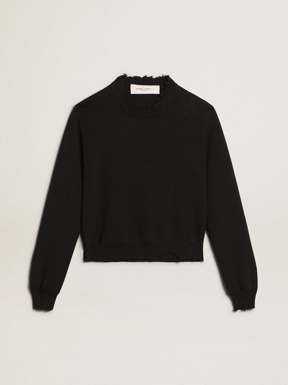 Golden Goose Women’s round-neck sweater in dark blue cotton