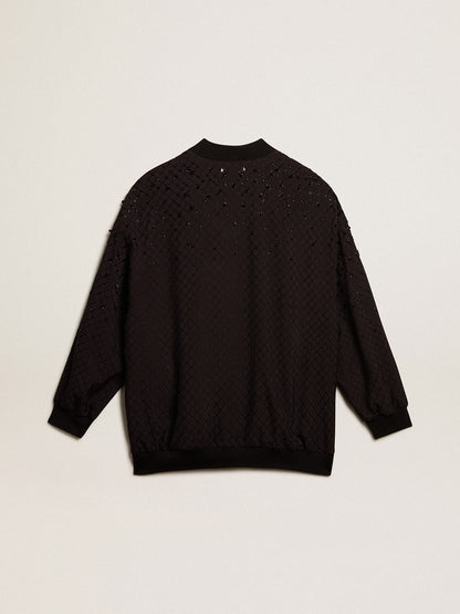 Golden Goose Women’s black cardigan with shaded embroidery