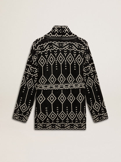 Golden Goose Women’s black cardigan with belt and crystals