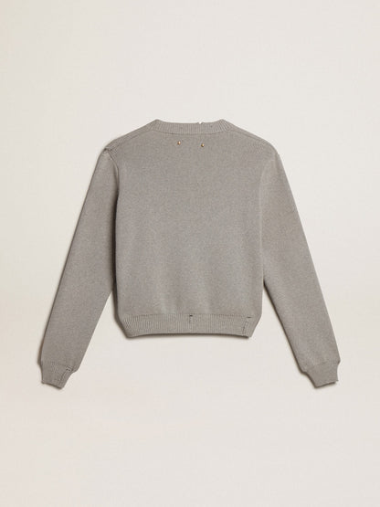Golden Goose Women's round-neck sweater in gray cotton