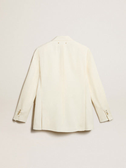 Golden Goose Women’s aged white double-breasted blazer