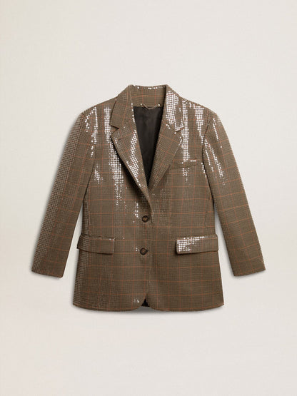 Golden Goose Women's houndstooth jacket with all-over sequin embroidery