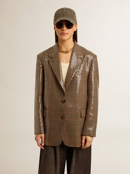 Golden Goose Women's houndstooth jacket with all-over sequin embroidery