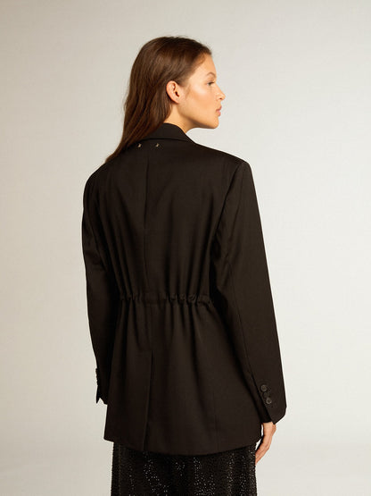 Golden Goose Women’s tuxedo jacket in black wool gabardine