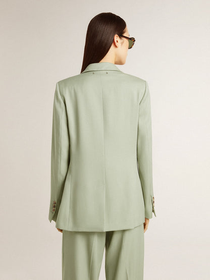 Golden Goose Women's blazer jacket in sage-green wool