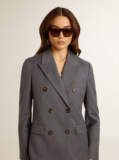 Golden Goose Women's double-breasted blazer in baby blue