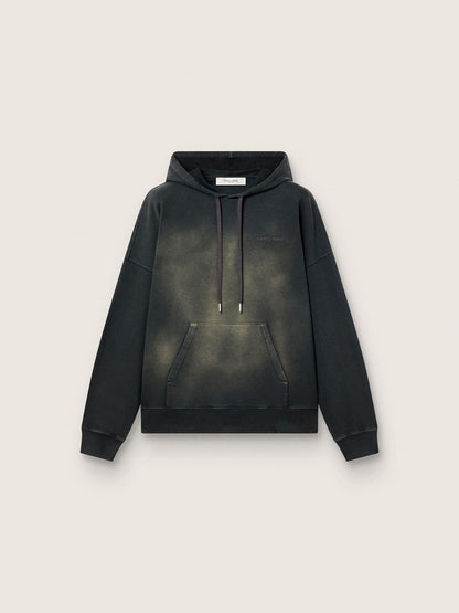 Golden Goose Unisex hooded sweatshirt in black cotton with a bleached effect
