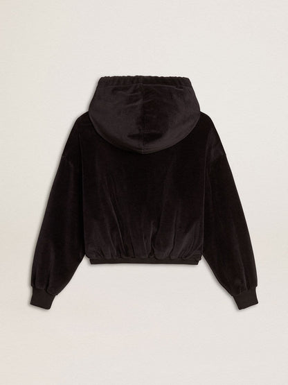 Golden Goose Women's black cotton-blend hoodie with zip