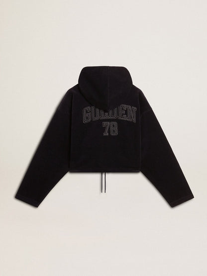 Golden Goose Women’s black chenille sweatshirt with embroidery on the back