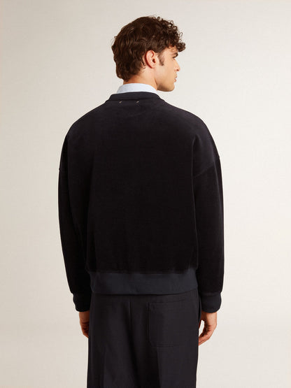 Golden Goose Black crew neck sweatshirt with embroidered lettering