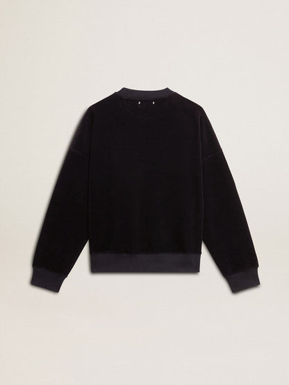 Golden Goose Black crew neck sweatshirt with embroidered lettering