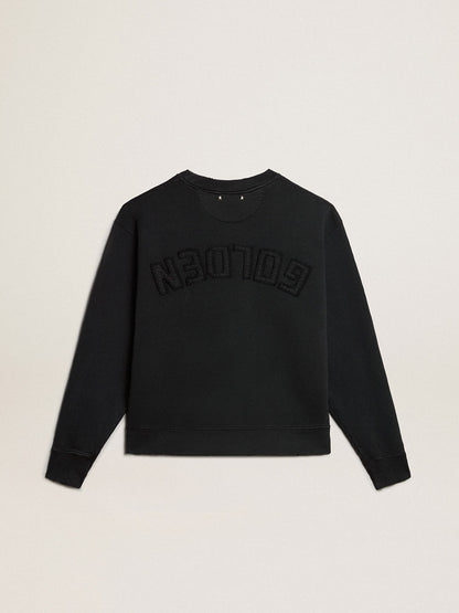 Golden Goose Sweatshirt in washed black with reverse logo on the back - Jersey Capsule