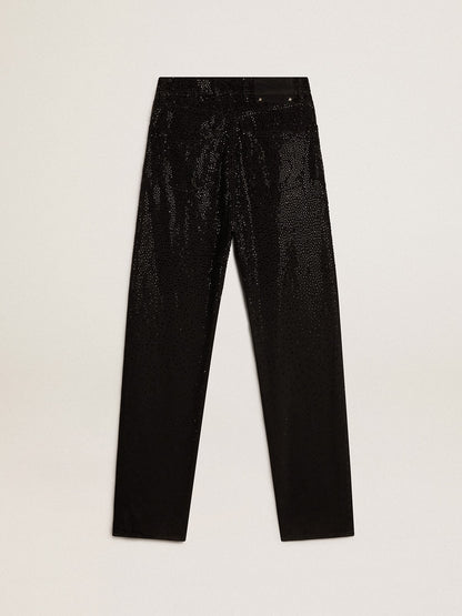 Golden Goose Women’s cotton denim pants with shaded-effect crystal decoration