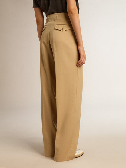 Golden Goose Women’s wool gabardine pants in sand