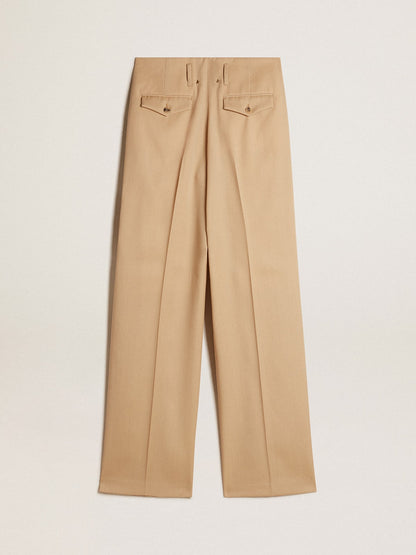 Golden Goose Women’s wool gabardine pants in sand