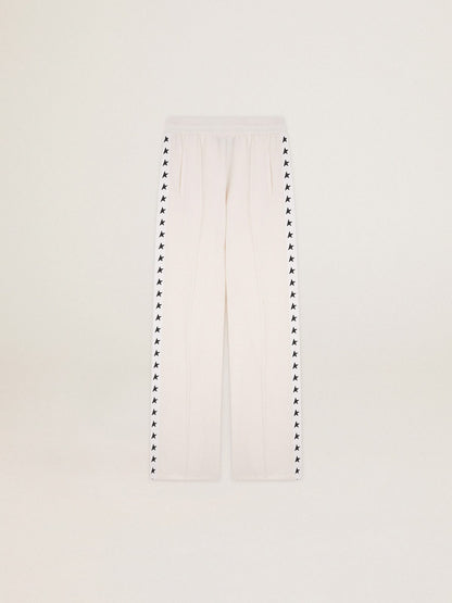 Golden Goose Women’s white joggers with stars on the sides