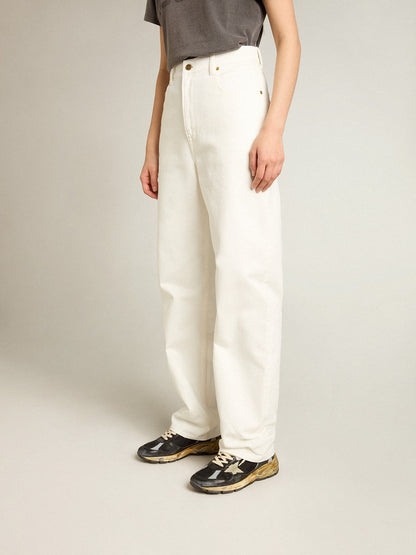 Golden Goose Women's optical white-colored cotton denim pants