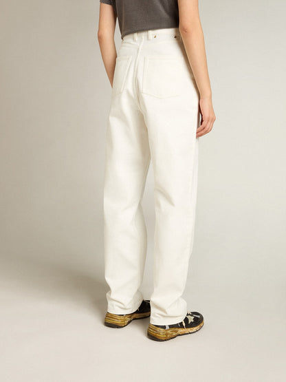 Golden Goose Women's optical white-colored cotton denim pants