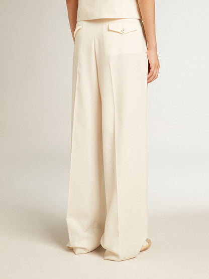 Golden Goose Women's joggers in aged white wool blend