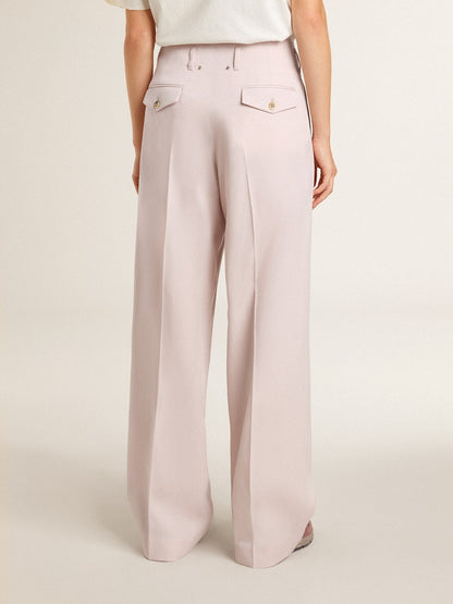 Golden Goose Women's pants in pink tailored wool fabric