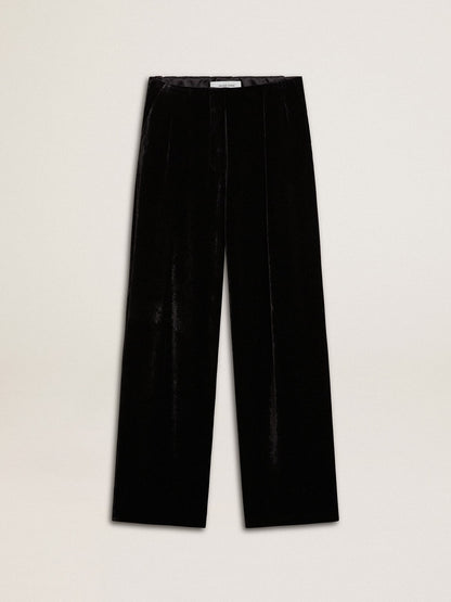Golden Goose Black velvet-effect pants