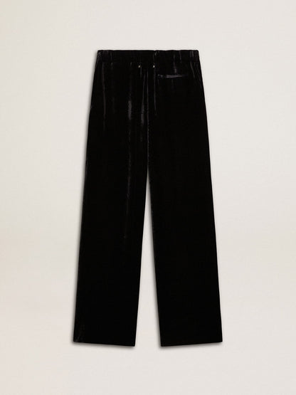 Golden Goose Black velvet-effect pants