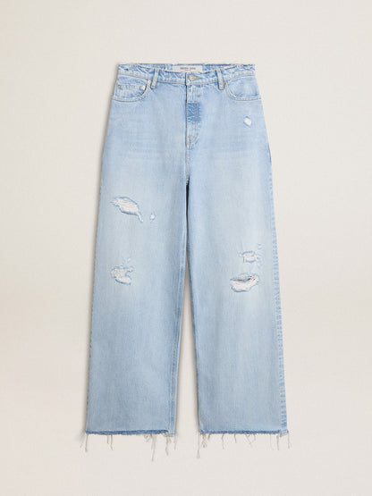 Golden Goose Women’s pants in lived-in effect denim