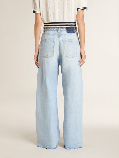 Golden Goose Women’s pants in lived-in effect denim