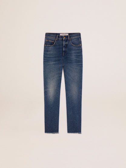 Golden Goose Women's cropped flared jeans with medium wash