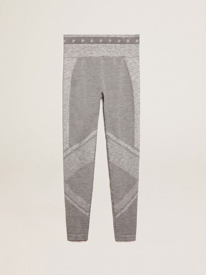 Golden Goose Women’s gray melange leggings with mixed stitching