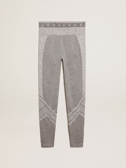 Golden Goose Women’s gray melange leggings with mixed stitching