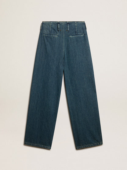 Golden Goose Women’s blue cotton pleated pants