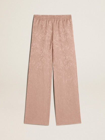 Golden Goose Women's pink viscose pants with floral pattern