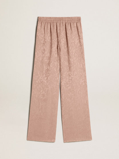 Golden Goose Women's pink viscose pants with floral pattern