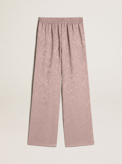 Golden Goose Women's pink viscose pants with floral pattern