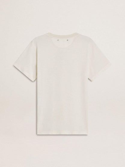 Golden Goose Women's white T-shirt with print on the front