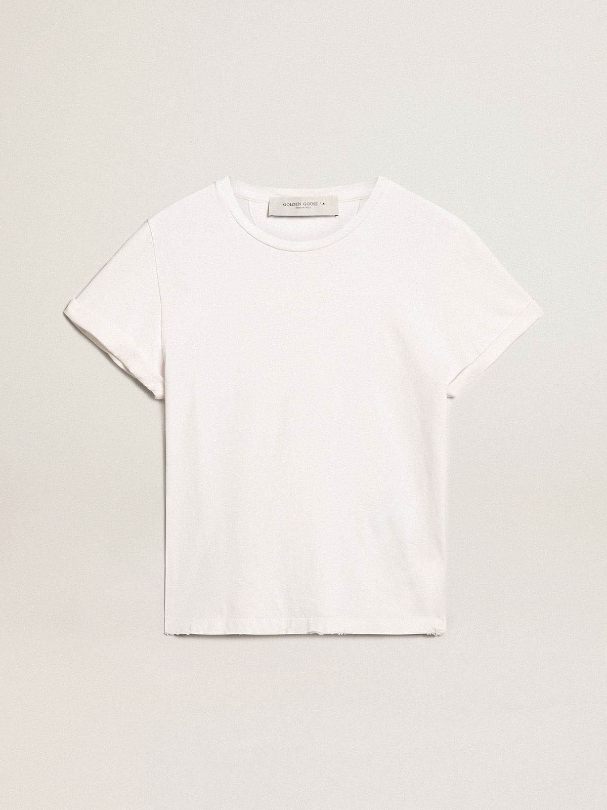 Golden Goose Distressed regular-fit women’s T-shirt in white