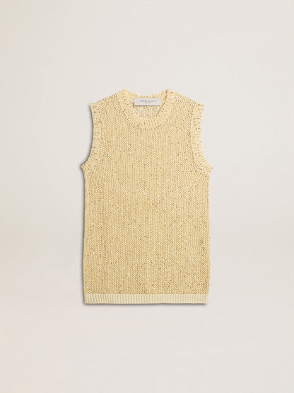 Golden Goose Mesh knit top with sequins and contrasting details