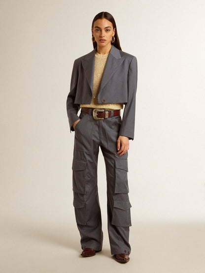 Golden Goose Mesh knit top with sequins and contrasting details