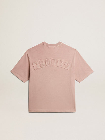 Golden Goose Powder-pink T-shirt with reverse logo on the back - Jersey Capsule
