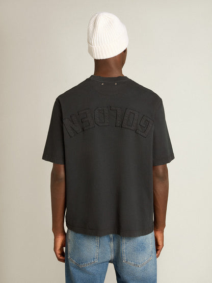 Golden Goose T-shirt in washed black with reverse logo on the back - Jersey Capsule