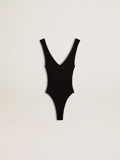 Golden Goose Women's black V-neck bodysuit