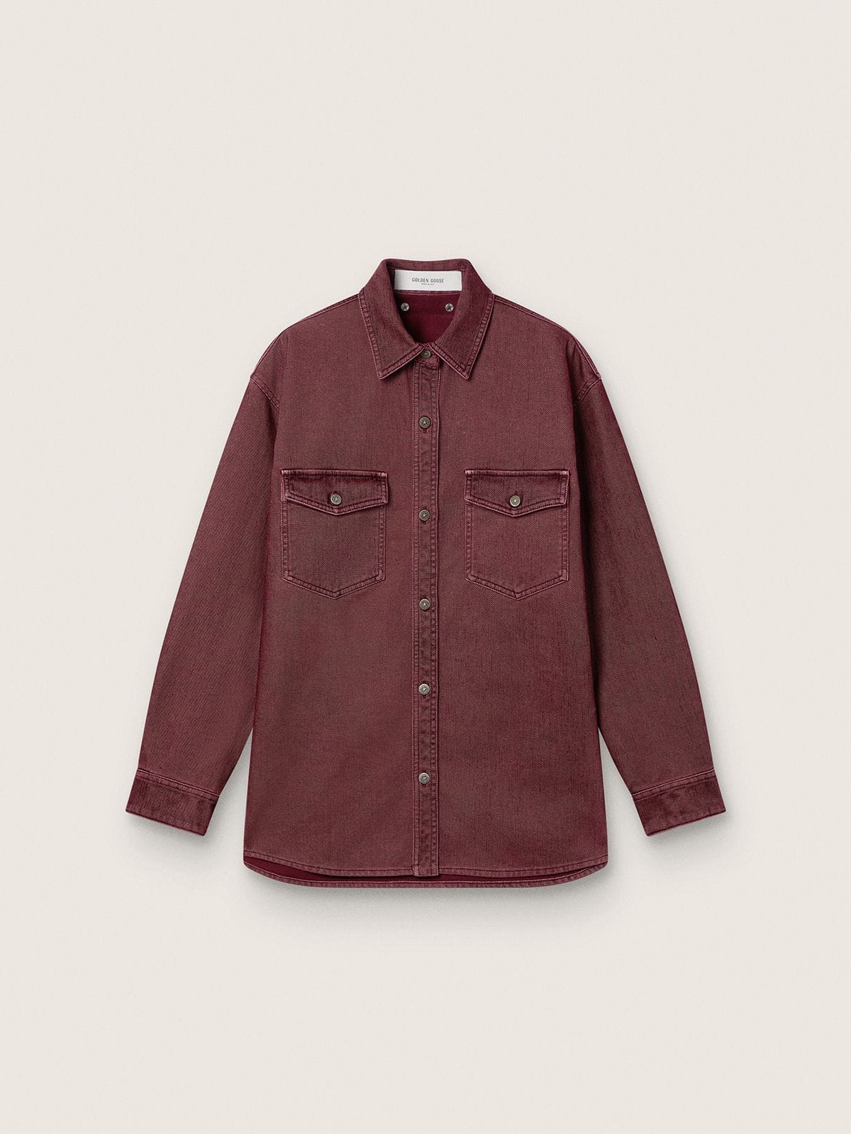 Golden Goose Women's shirt in burgundy denim