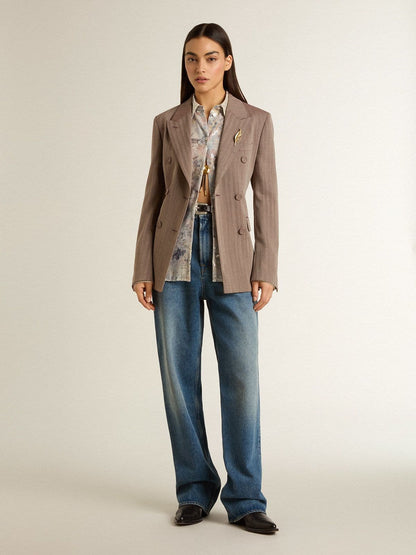 Golden Goose Women's shirt with multicolor floral sequin print