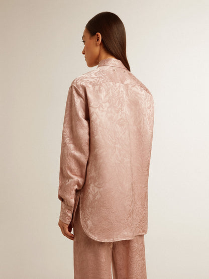 Golden Goose Women's pink viscose shirt with floral pattern