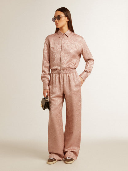 Golden Goose Women's pink viscose shirt with floral pattern