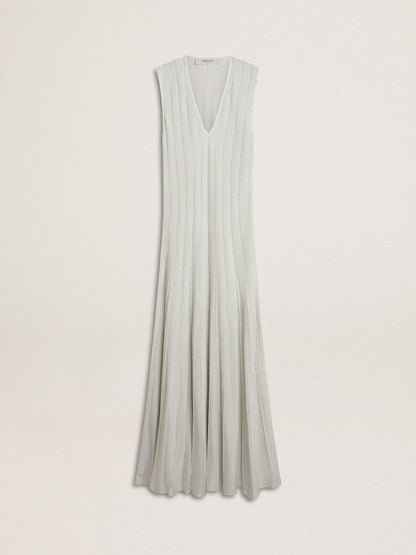 Golden Goose Women’s baby blue dress with vertical striped pattern